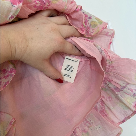 LoveShackFancy Ruffled Mini Skirt Pink Floral Medium - Picture 6 of 6